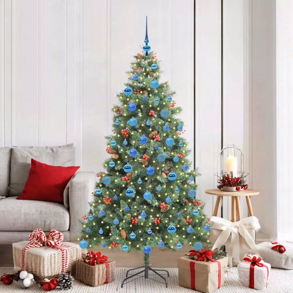 vidaXL Albero di Natale artificiale 300 LED Bianco caldo PVC e Metallo