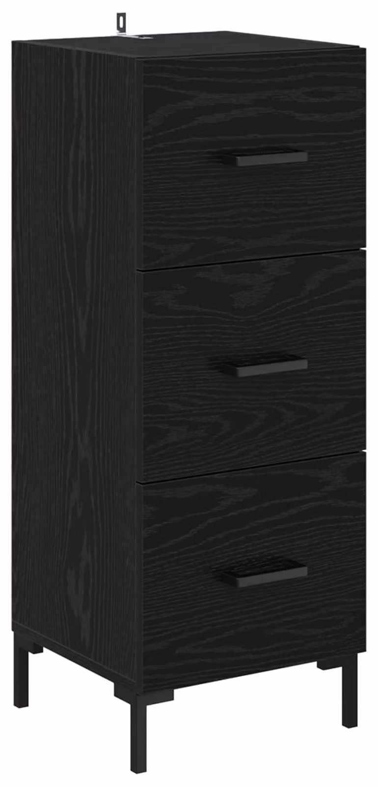 Credenza Rovere Nero 34,5 x 34 x 90 cm Legno multistrato