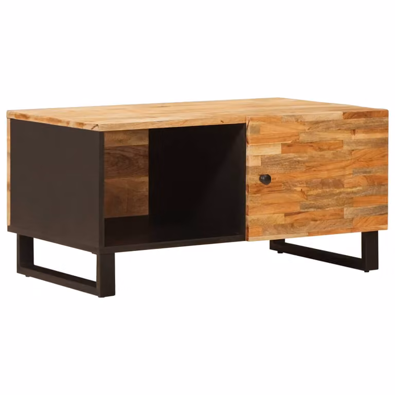 vidaXL Tavolino da salotto moderno in legno di mango marrone L: 80 cm, P: 50 cm, H: 40 cm