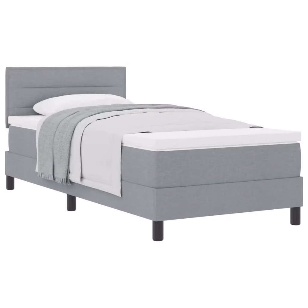 Letto ibrido con molle e schiuma vidaXL in tessuto grigio L 80 x P 200 cm – 2