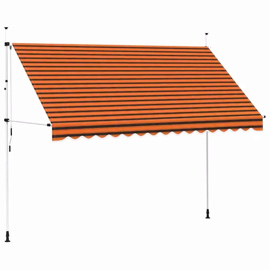 Tenda da Sole Retrattile Manuale videxl in Poliestere e Acciaio, Arancione e Marrone, L: 350 cm, H: 300 cm, P: 120 cm – 2