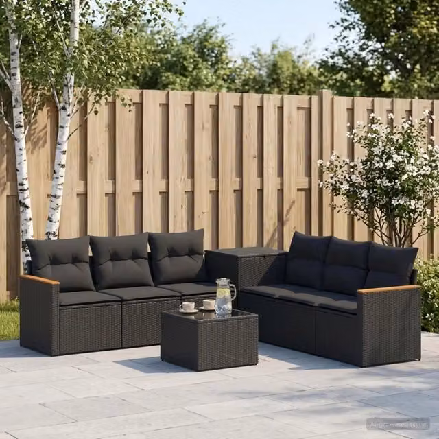 Set di divani 8 pz Nero 55 x 55 x 37 cm 3448530