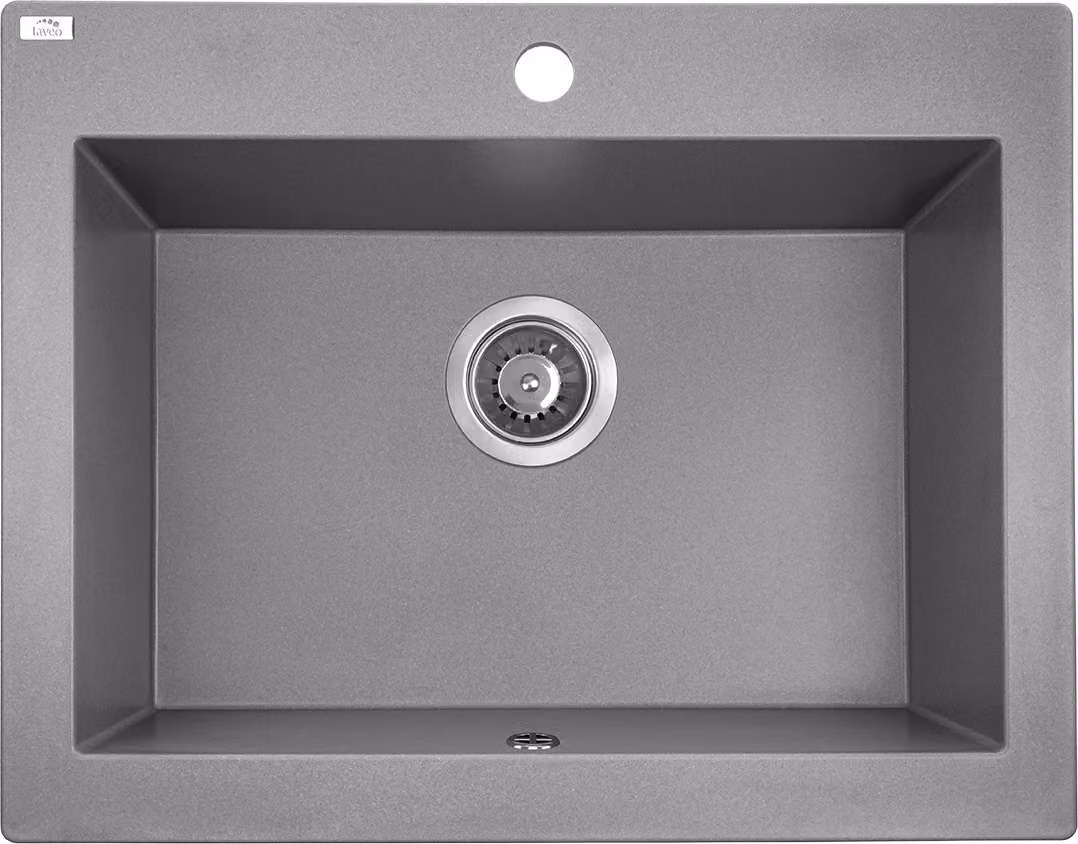 Lavello di design in granito a 1 vasca grigio
