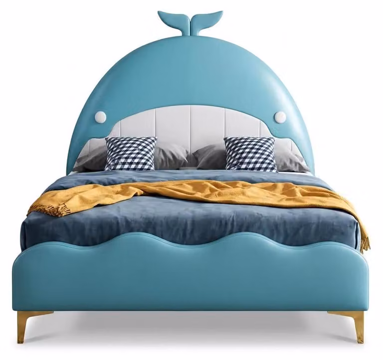 Letto moderno per bambini, color turchese, trasformabile in letto per adolescenti, realizzato con materiali di alta qualità