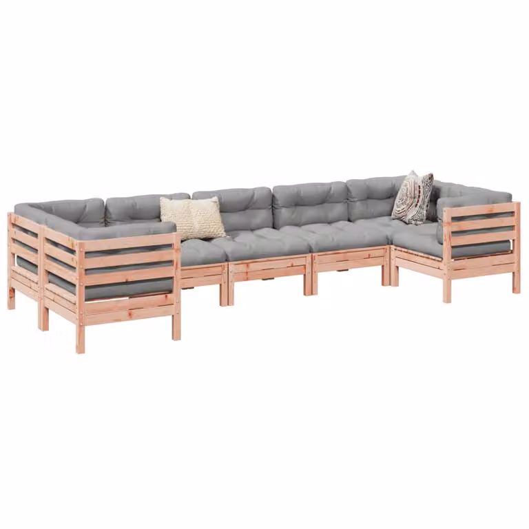 Maison Exclusive - Set da giardino composto da 7 pezzi con cuscini, in legno massello di douglasia