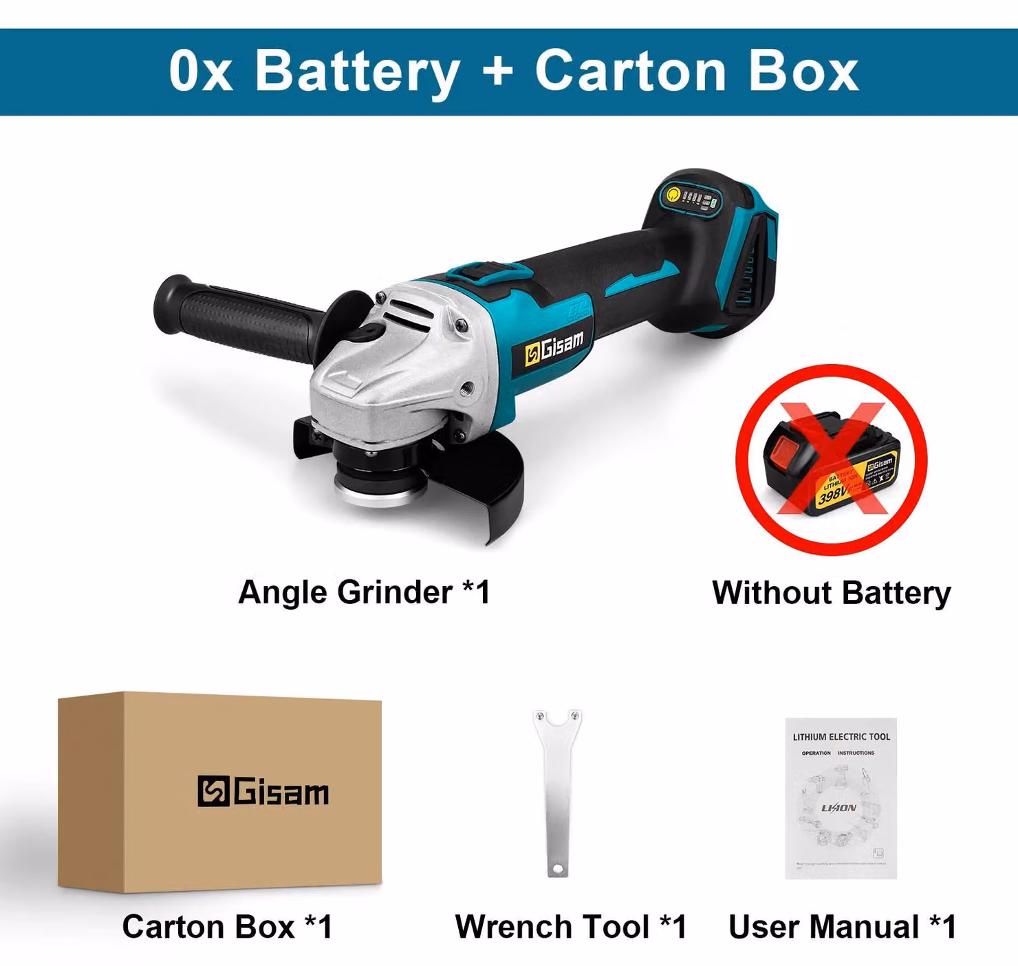 Smerigliatrice angolare a batteria - 18V, motore brushless - disco da 125 mm - 10000 giri/min - mandrino M14 - controllo della velocità - solo corpo macchina, senza batteria e caricabatterie