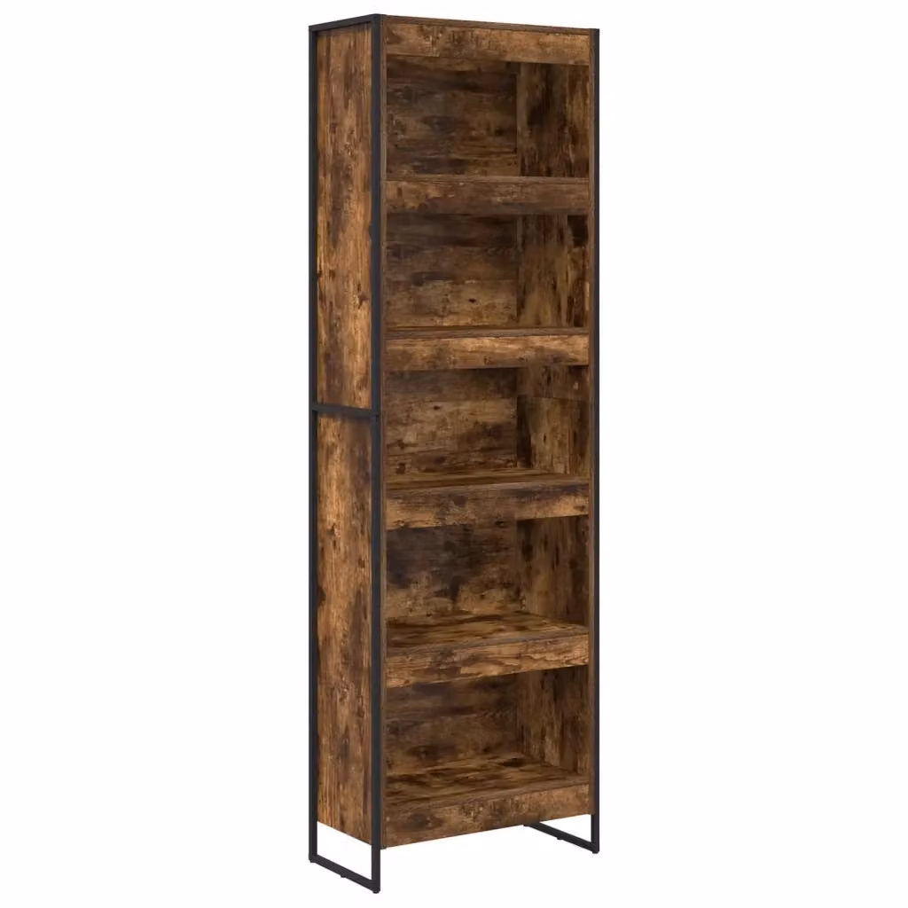 Armadio per Libri Industrial vidaXL in Legno e Metallo, Marrone, L: 60 cm, P: 30 cm, H: 189,5 cm – 2