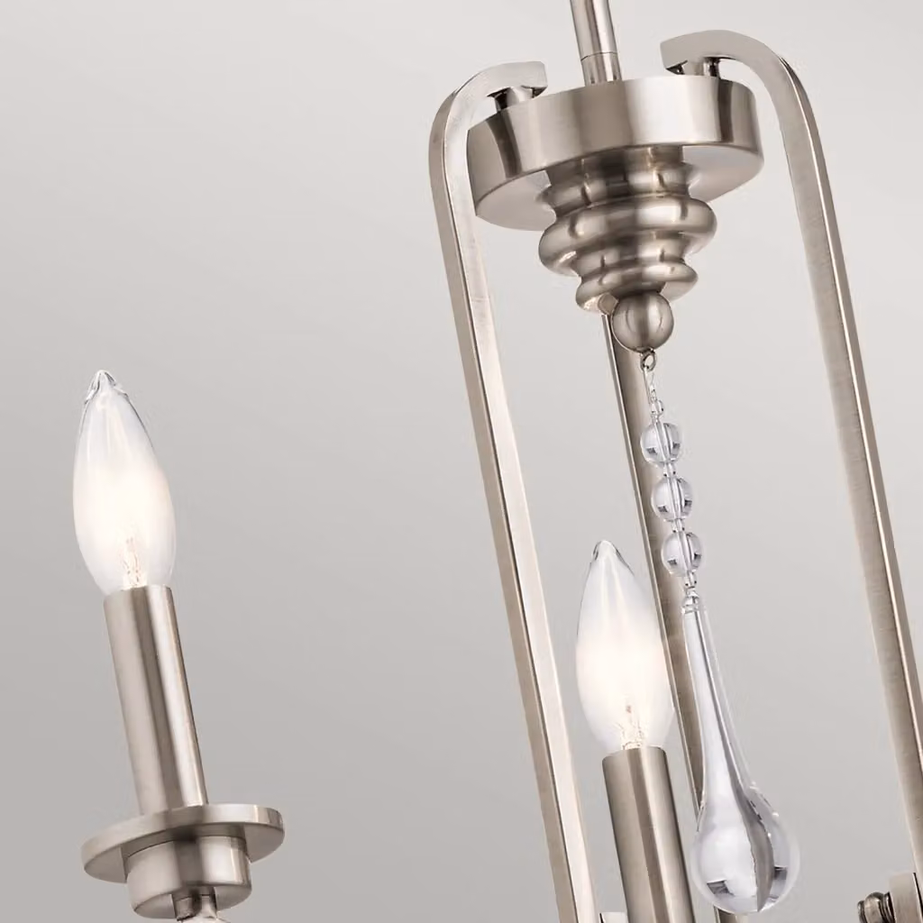 Lampadario Classico Karlee KICHLER in Acciaio Argento e Cristallo con 3 Luci E14 – 2