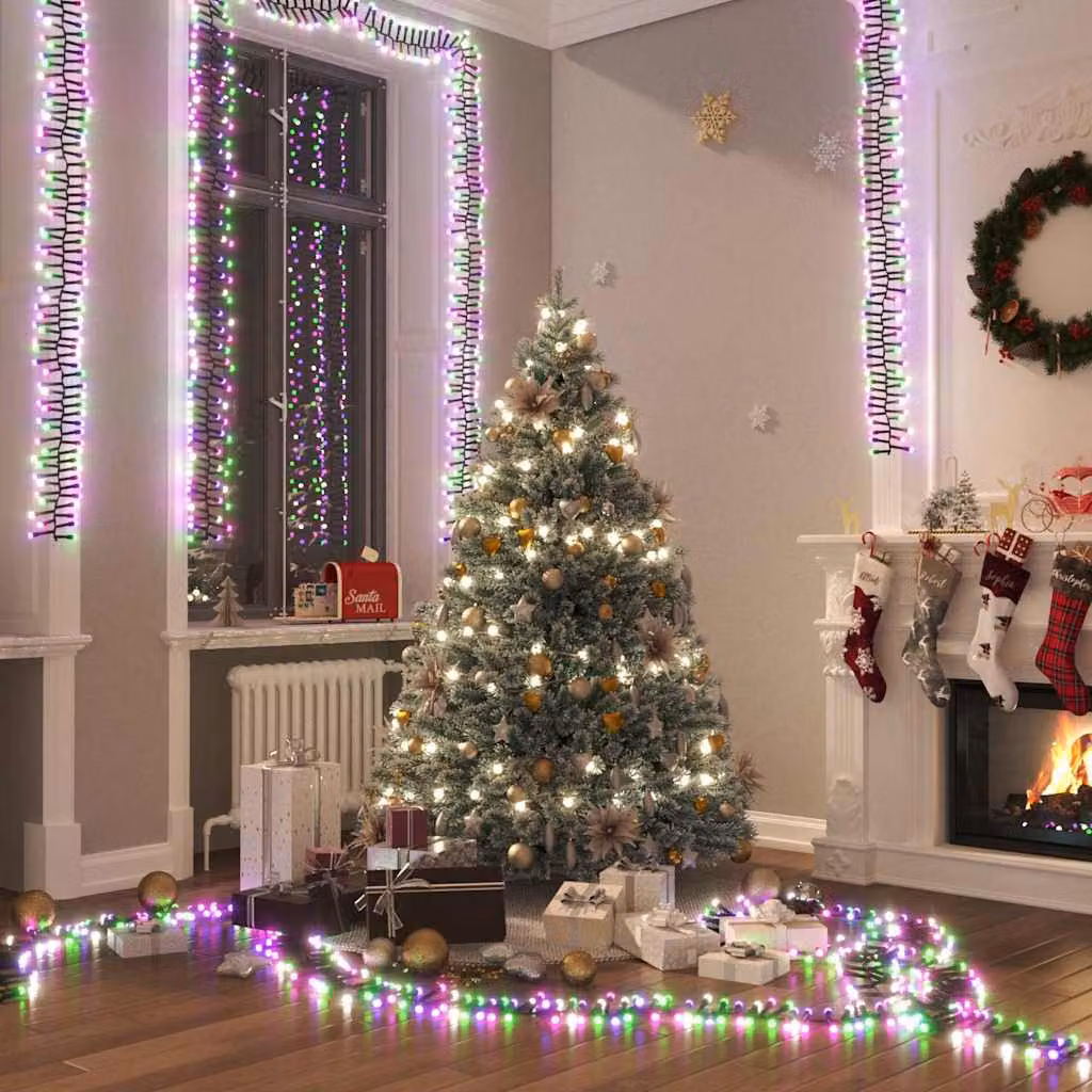 Stringa di luci LED vidaXL con 1000 LED multicolore pastello in PVC per decorazioni natalizie