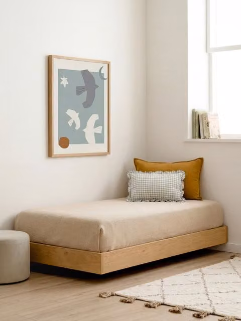 Giroletto Nude Kenay Home in impiallacciatura di rovere color beige L: 90 cm x P: 190 cm