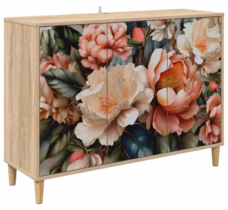 Mobiletto buffet BORNE Sonoma, dimensioni 102 x 33 x 75 cm, realizzato in legno ingegnerizzato