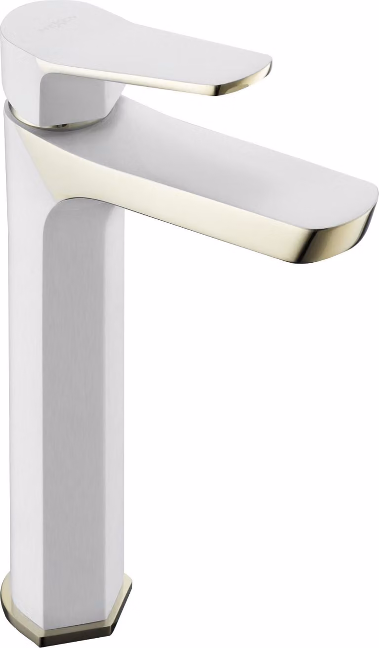 Mexen Lerma batteria lavabo alta, bianca/dorata - 74310-25