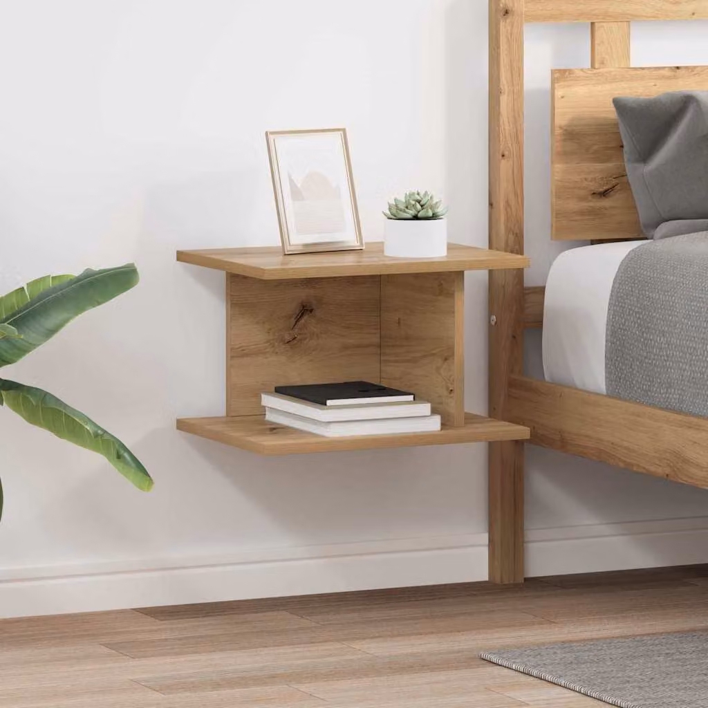 Set di 2 comodini vidaXL in legno color marrone, stile moderno, L 40 cm x P 30 cm x H 25 cm