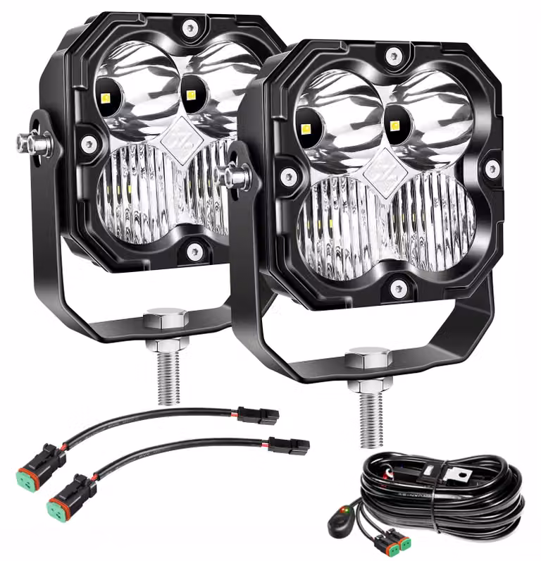 Lampada da lavoro, 30W, temperatura di colore 5500K, 2x30W, cavo DT, luminosità 3000LM