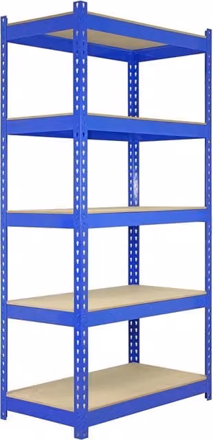 Set di 10 Scaffali in Acciaio Senza Bulloni Monster Shop Blu, Larghezza: 90 cm