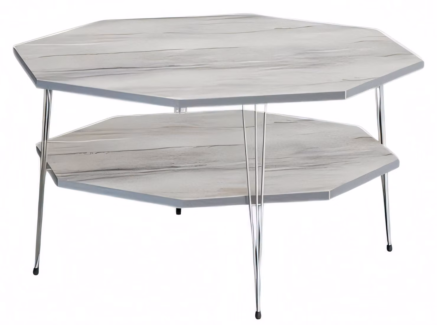 Moderner grauer Couchtisch aus Holz mit elegantem Design