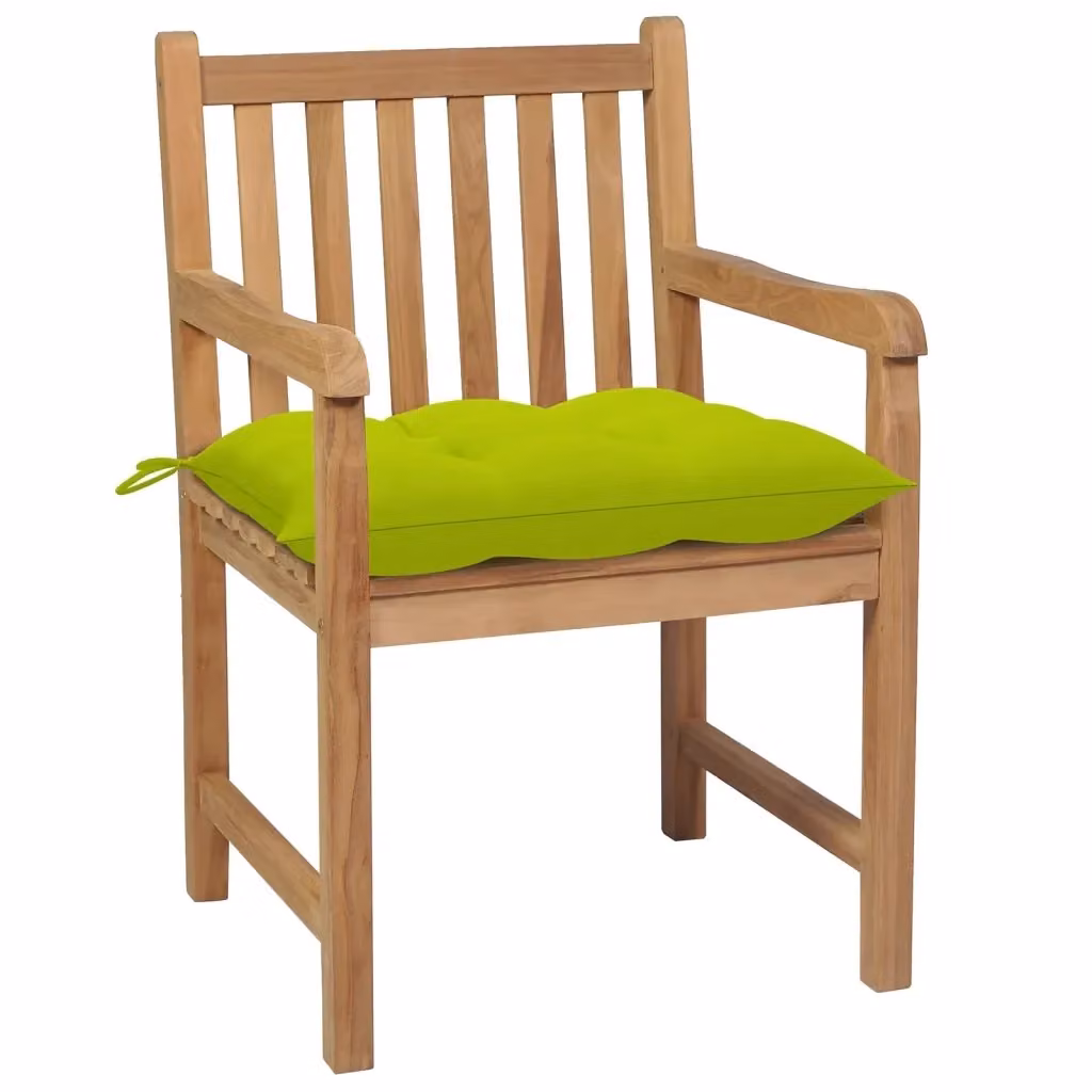 Set di sedie da giardino vidaXL in legno massello di teak con 8 sedie e cuscini verdi