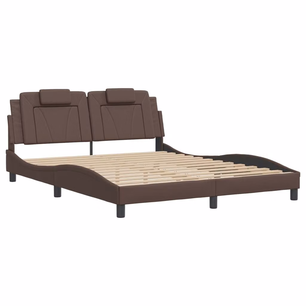 Giroletto Viana senza Materasso Marrone 160x200 cm in Pelle finta