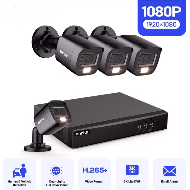 Kit di telecamere di sicurezza - Sistema di videosorveglianza - Telecamera di sicurezza per esterni - Telecamera di sorveglianza - Sistema di videosorveglianza a circuito chiuso (CCTV)