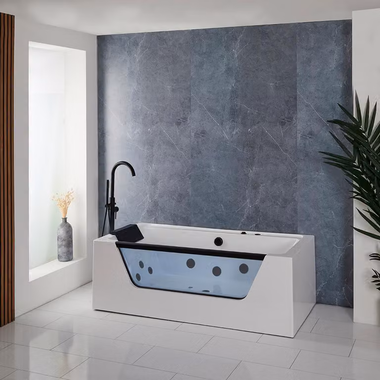 Vasca Idromassaggio a Doppia Estremità 1700x800mm Nera - Breeze