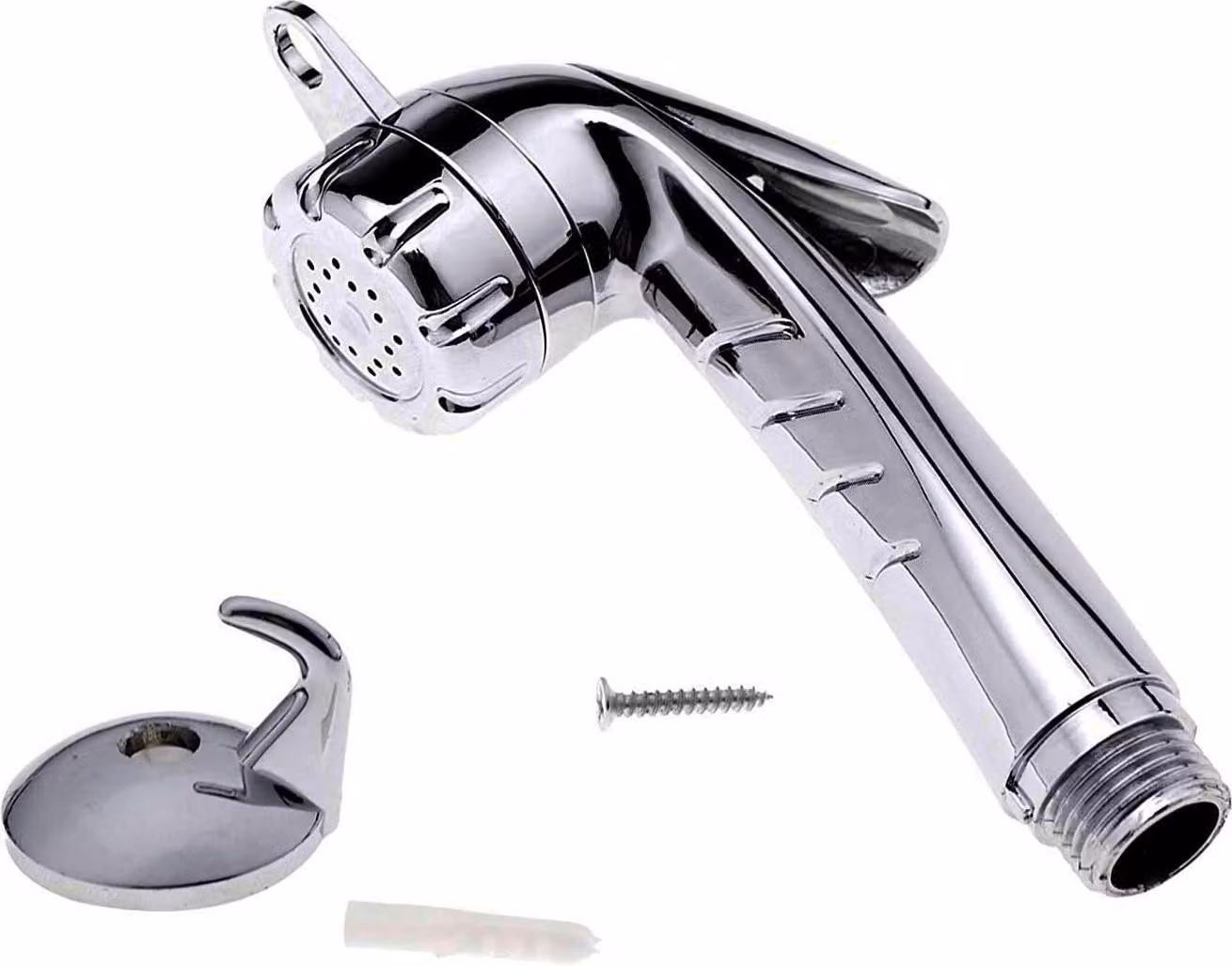 Ugello doccia ABS, da 1 a 2 pollici, con pulsante, per doccia manuale, ideale per campeggio, doccia da bagno, doccia per barche, finitura cromata