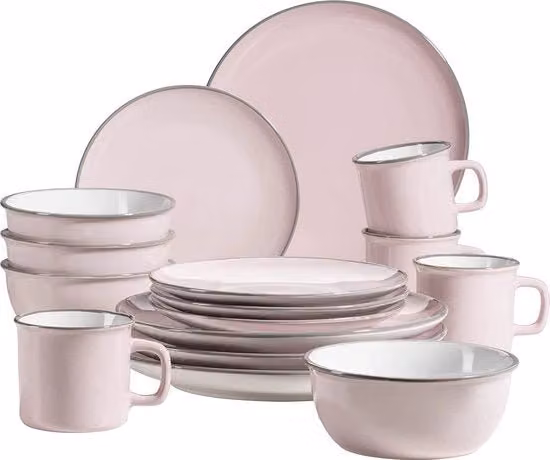 Set di servizio - combinazione di piatti, bicchieri e tazze