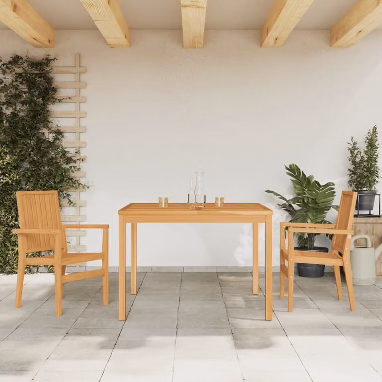 Maison Exclusive - Set da pranzo da giardino in teak massiccio, 3 pezzi