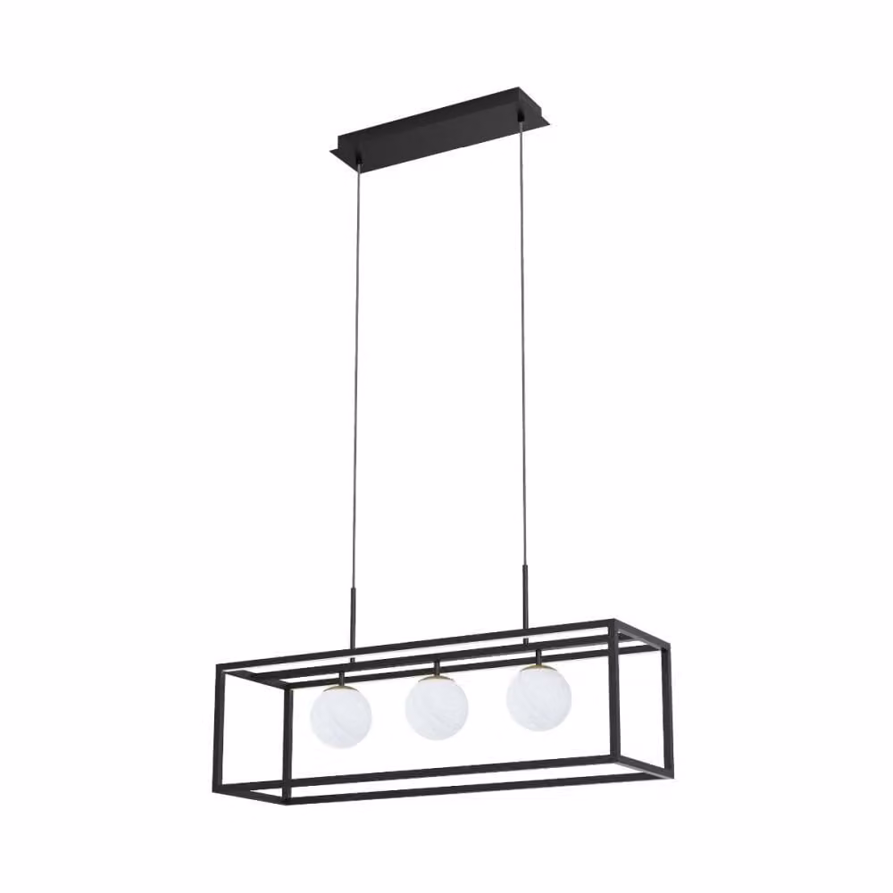 Lampada a sospensione PIRO nero opaco-bianco 7xG9x15W in metallo, dimensioni: 150x88,5x25 cm, IP20, Zuma Line