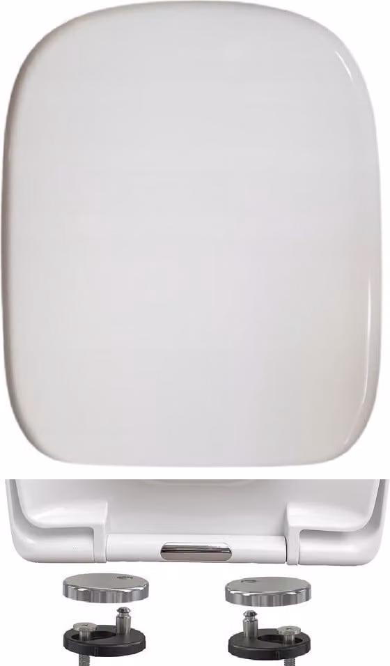 Copertura per WC compatibile con GEBERIT FANTASIA, realizzata in Duroplast antibatterico, con sistema di chiusura automatica e rallentata (Soft Close)