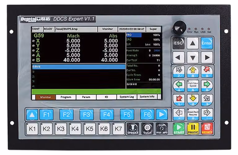 Controllo di movimento CNC, controllo a 5 assi, completo di accessori, DDCS Experte 1.1-a, 4 assi-c