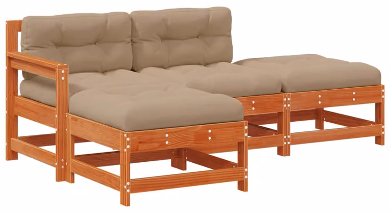 Set Lounge da Giardino 4 pcs Marrone Cerato