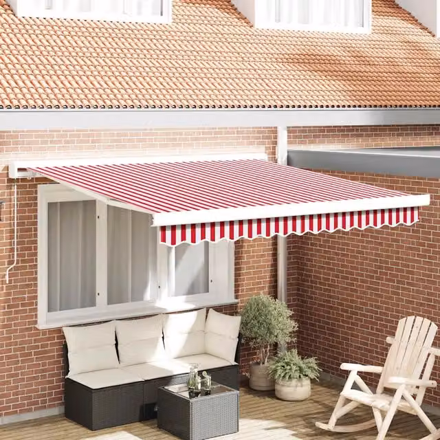 Tenda retrattile Rosso e Bianco 300 x 250 cm Tela e Alluminio 3329991