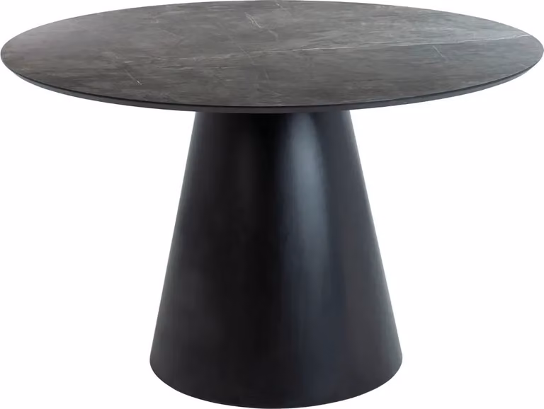 Tavolo da pranzo rotondo MANOLI - marmo grigio / nero