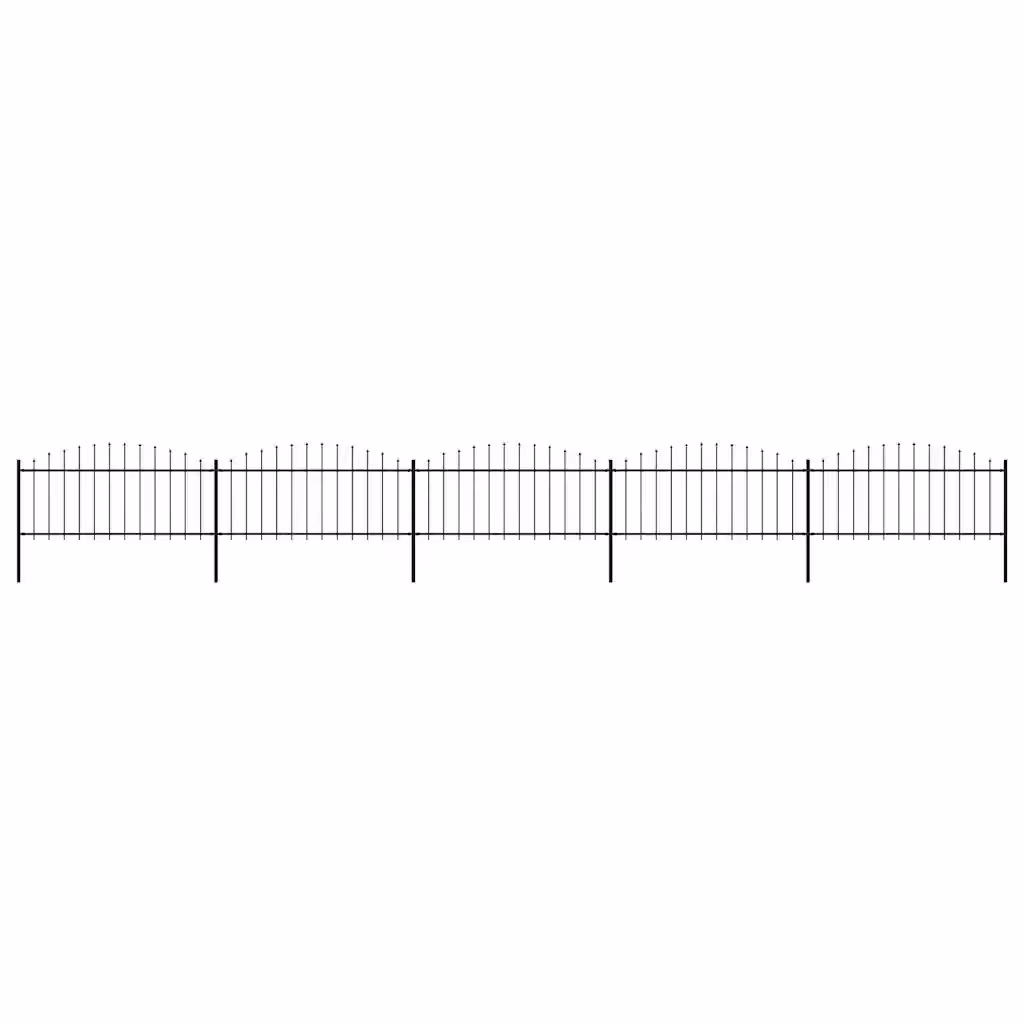 Recinzione da giardino con punta a lancia vidaXL in acciaio nero L: 838 cm, H: 75 cm