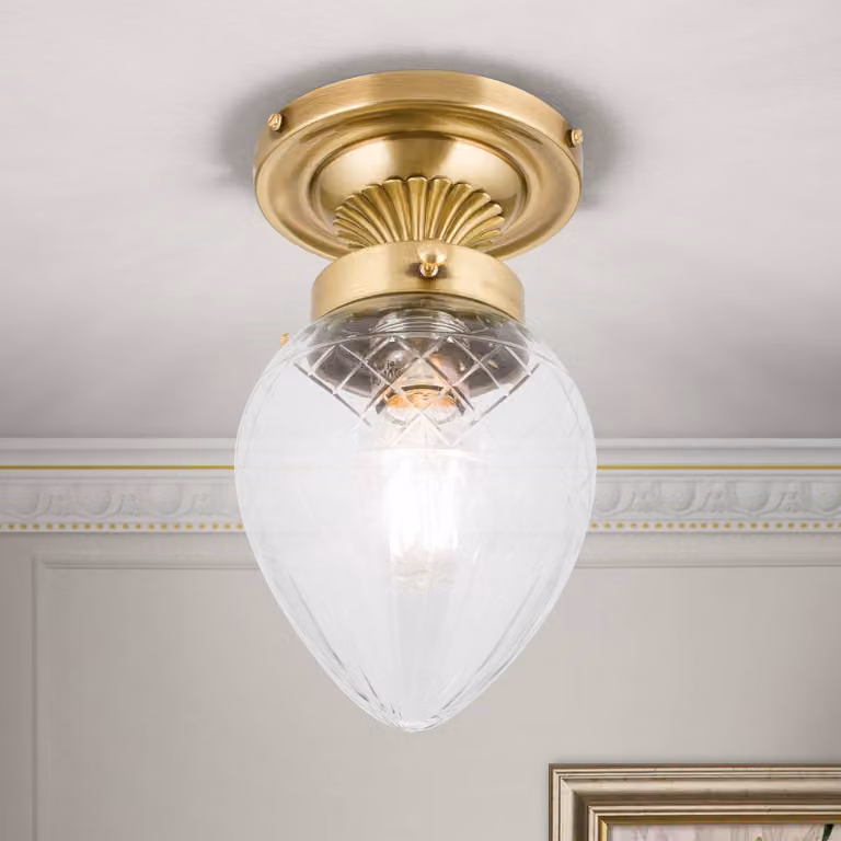 ORION Plafoniera soffitto ENNA, dimmerabile, Bronzo / Ottone antico, Soggiorno / Sala da pranzo, Metallo, Antico, Plafoniera