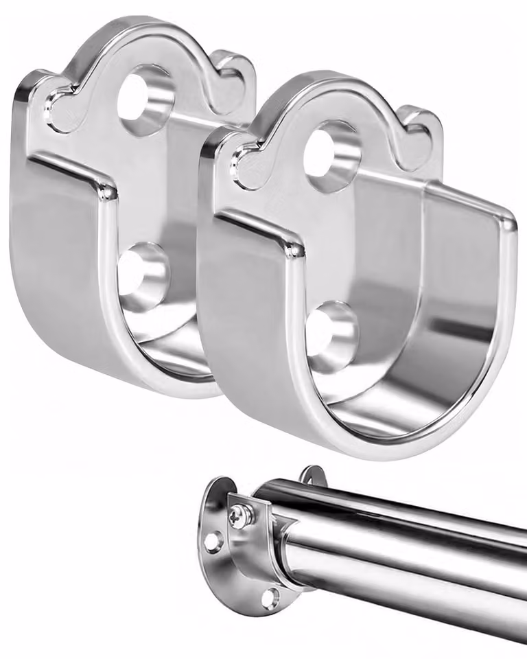 Supporti per aste appendiabiti, set da 2, 19 mm, lega di zinco, antiscivolo