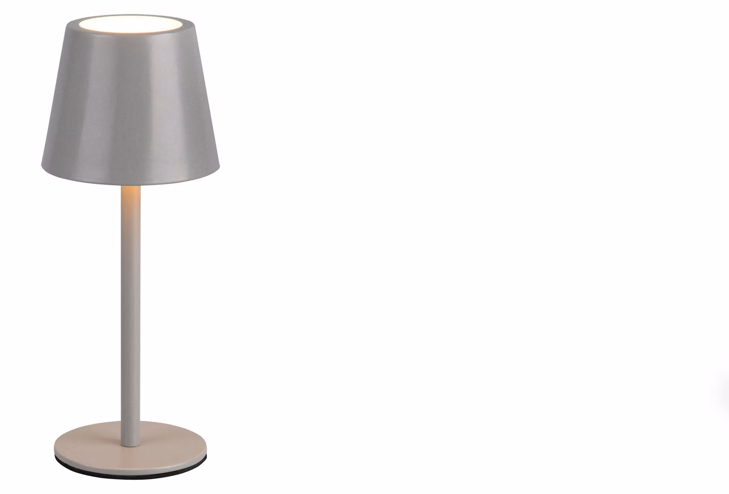Lampada da tavolo a LED, luce da esterno, batteria ricaricabile, metallo, grigio, H 21 cm