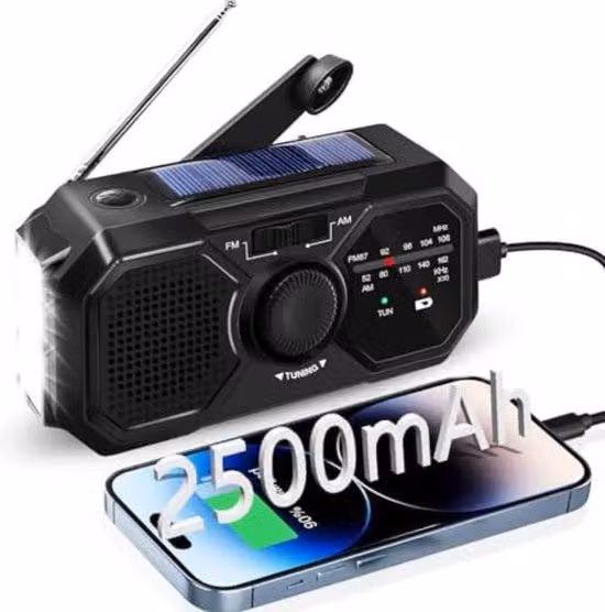 Radio di emergenza a batteria ricaricabile solare