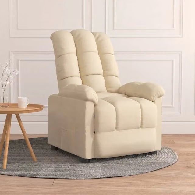 Poltrona Reclinabile in Tessuto Crema 289805