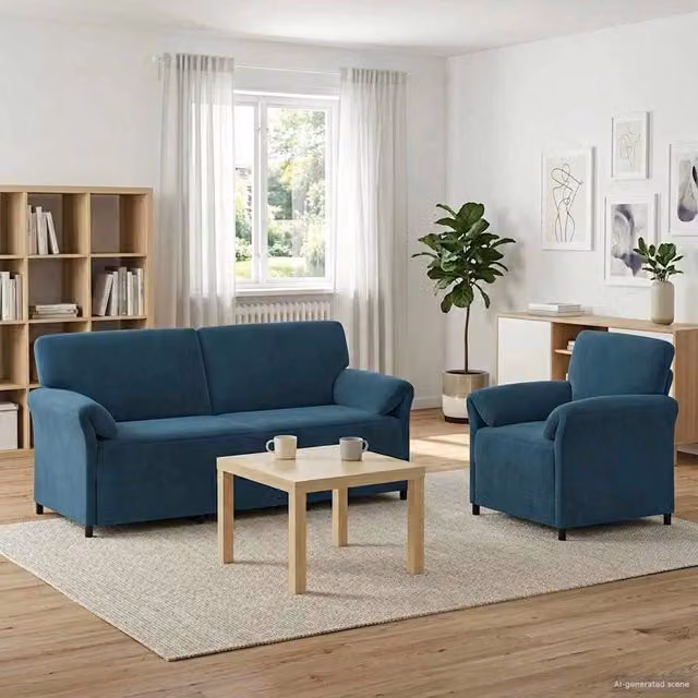 Set di divani 2 pz Blu Velluto 3424922