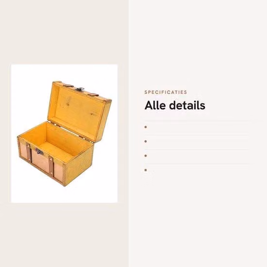 Cassetta antica in legno con serratura a combinazione numerica - Accessorio decorativo - Scomparto organizzato - 8x11x9,8 cm - Ideale per cassetti da scrivania