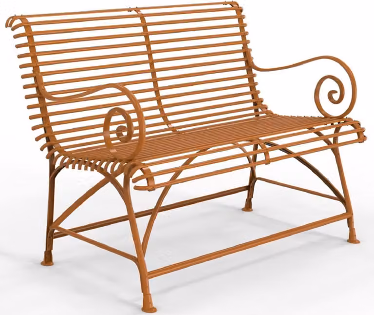 Casa Padrino Panca da giardino liberty 120 x 60 cm - Vari colori - Panca da giardino e patio in ferro battuto con schienale e braccioli - Mobili da giardino e patio liberty