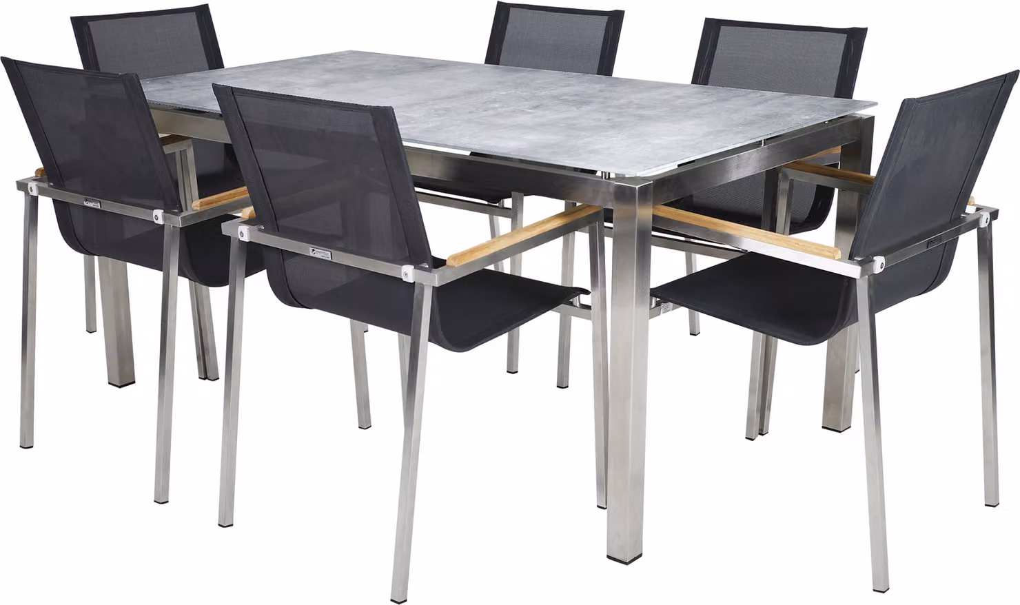 Set di mobili da giardino greemotion per 6 persone Sydney argento/grigio con tavolo incluso
