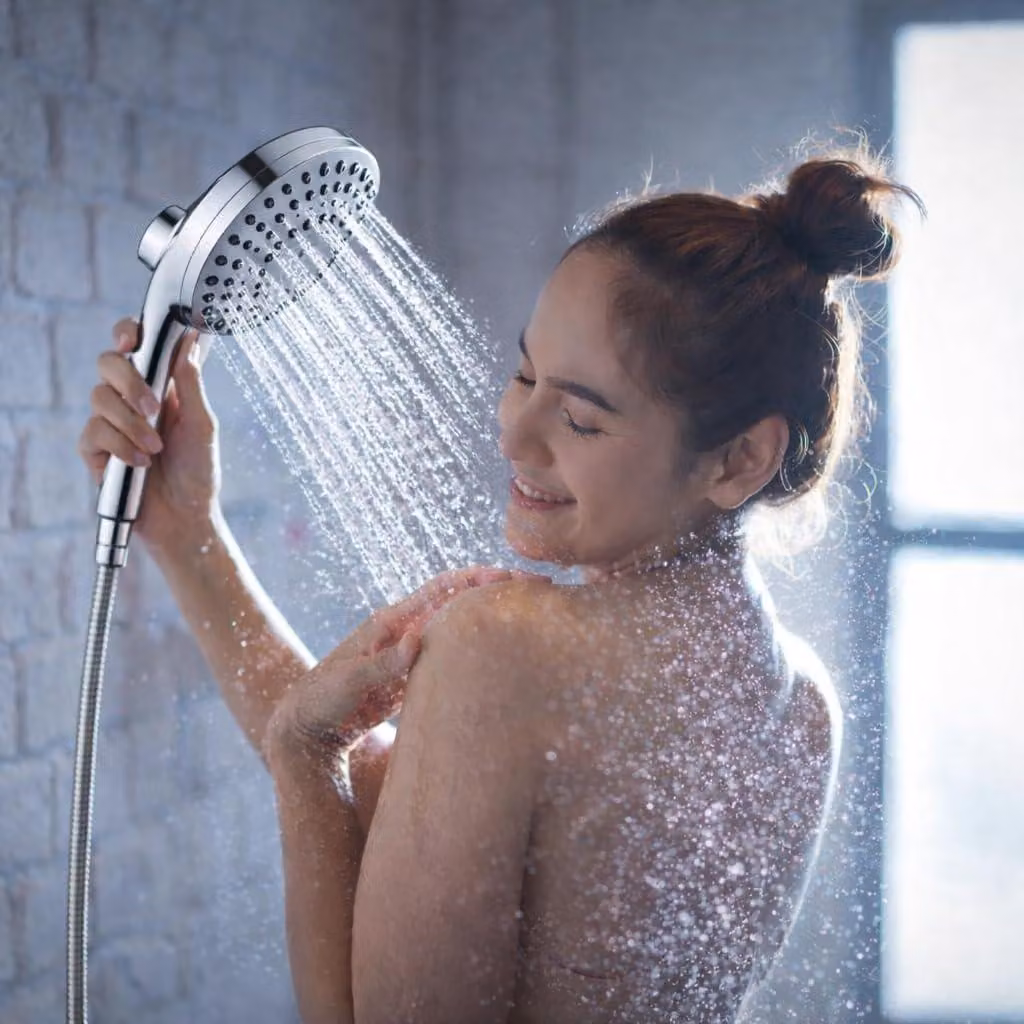 Doccia con flessibile e supporto magnetico, 10 tipi di getto, cromata, per il bagno