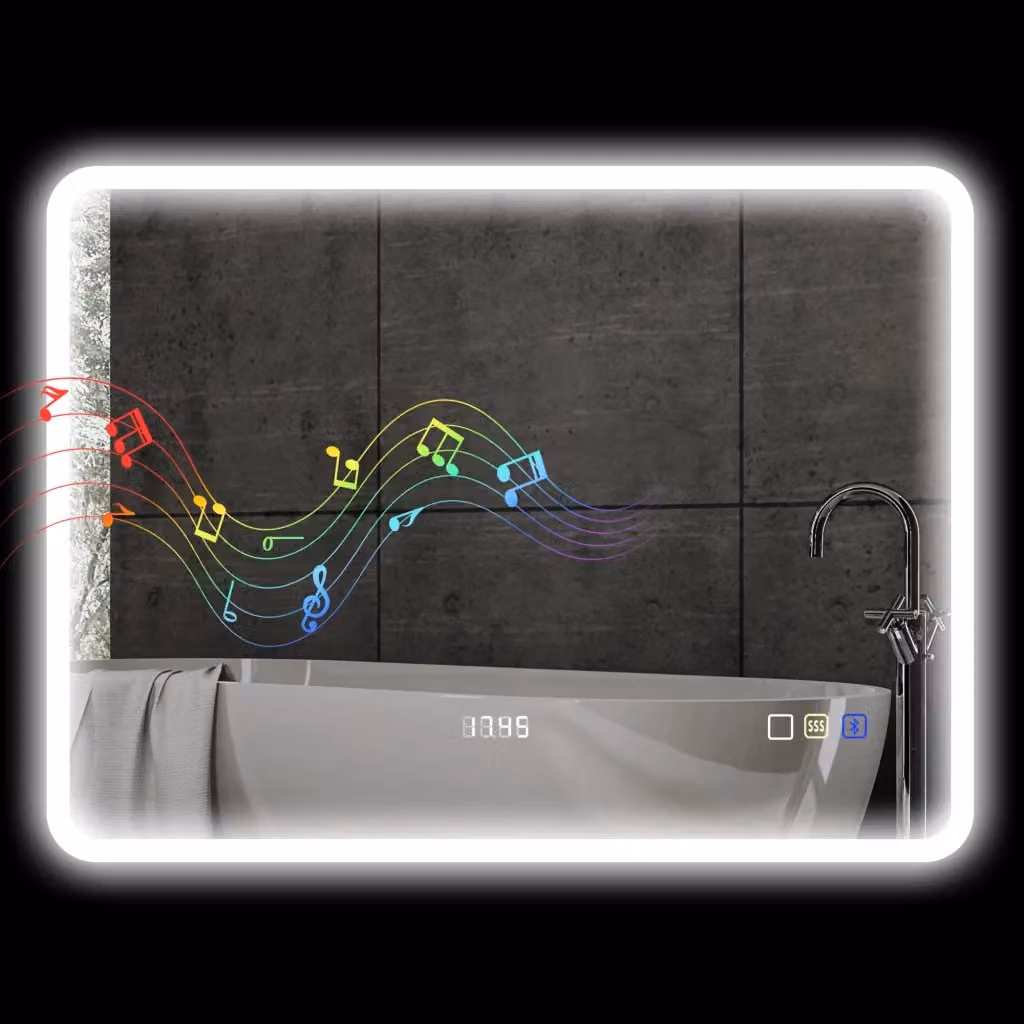 Specchio da Bagno Minimal con Luce LED Dimmerabile e Touch Switch, Bianco, L: 80 cm, H: 60 cm – 2