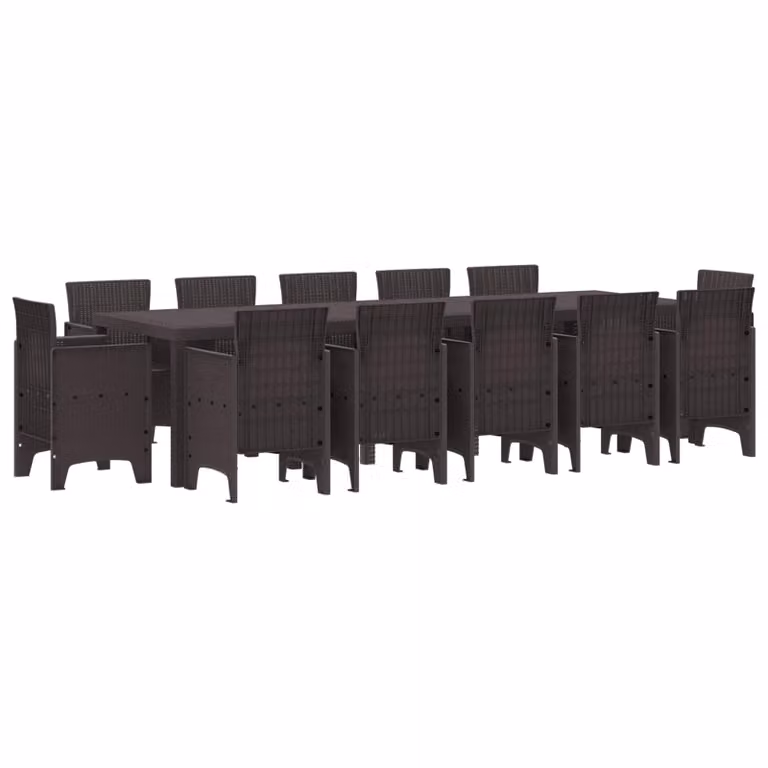 vidaXL Set da Pranzo per Giardino 13 pz Marrone Poly Rattan