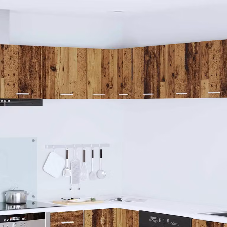 vidaXL Armadio pensile da cucina moderno in legno e MDF bianco e marrone L/P/H: 57 x 57 x 40 cm