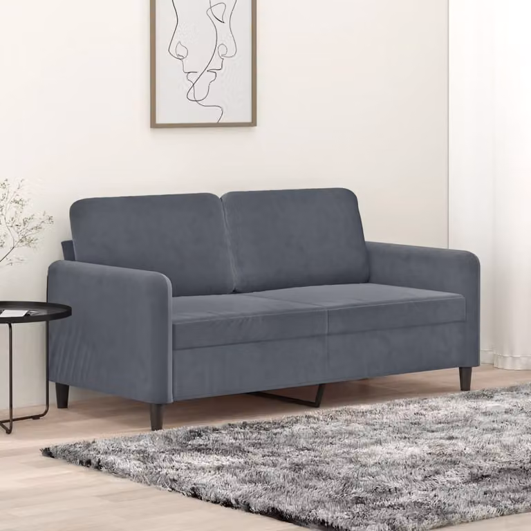 Divano a 2 posti con funzione letto vidaXL in velluto grigio con struttura in metallo per il tuo soggiorno