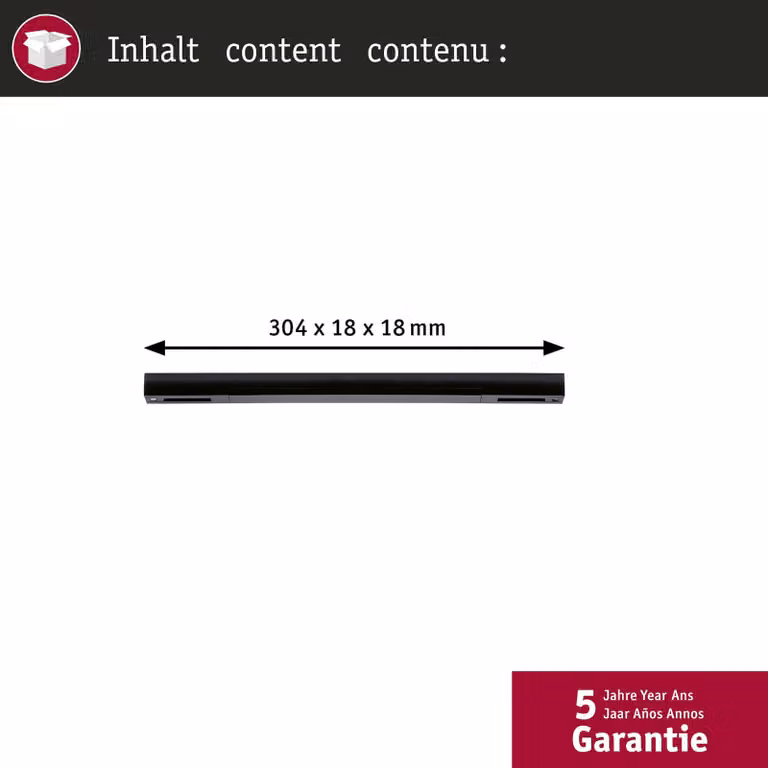 Paulmann Alimentazione centrale URail Zigbee, nero opaco, lungo Mitteleinspeisung Zigbee, Nero, Plastica