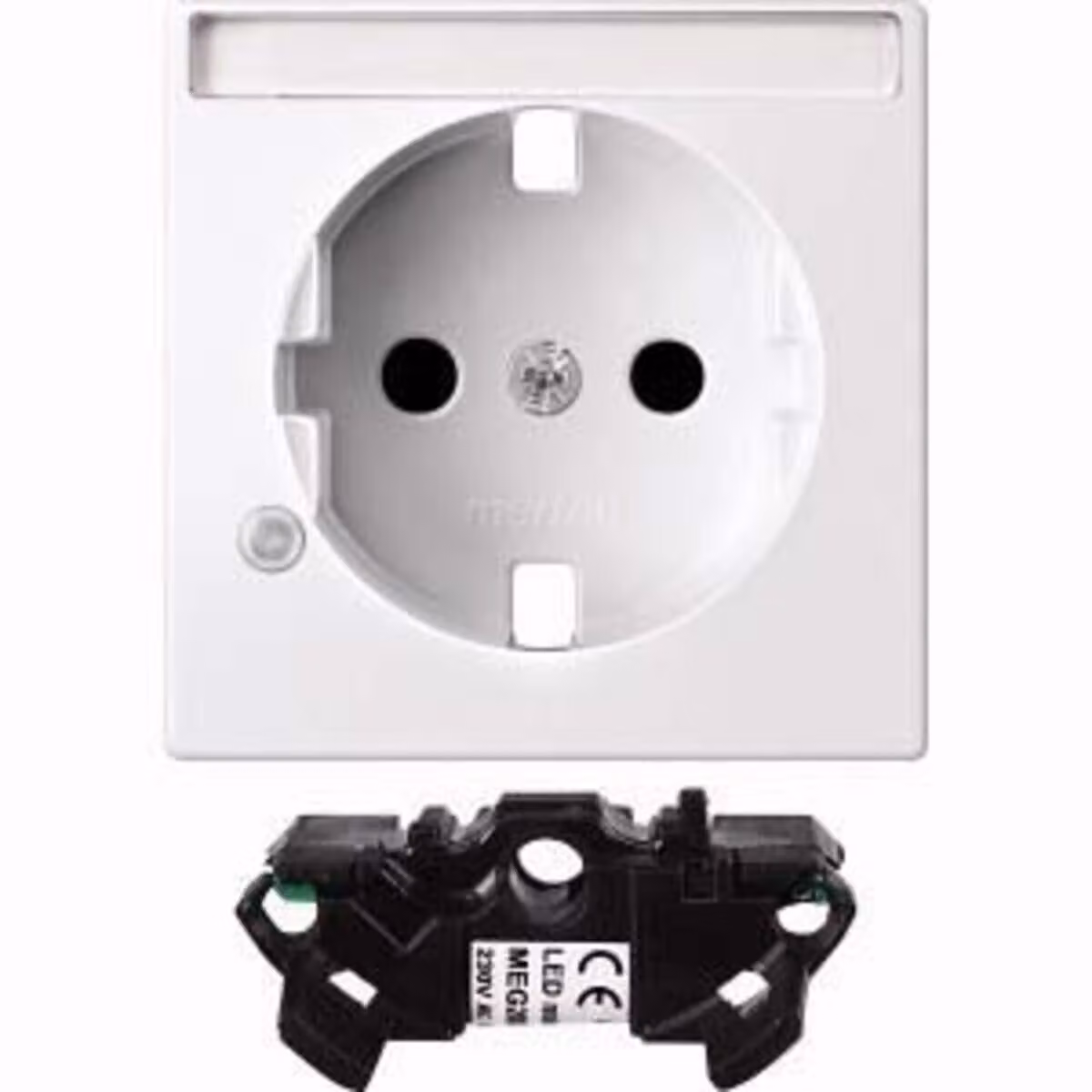 Set di espansione con spia di controllo per presa SCHUKO, bianco polare lucido, sistema M